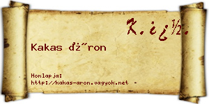 Kakas Áron névjegykártya